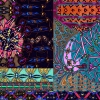 STAIRWAYS - Pañuelo de seda estampado en tonos oscuros - GERMENS