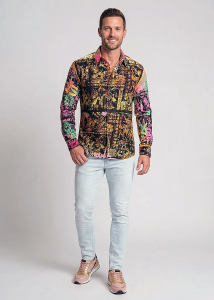 Descubre las coloridas camisas de hombre con botones LOVE WINS -...