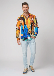 Camisa de hombre «DANCING ON THE STREET» - Homenaje a D. Bowie...
