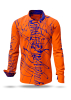 Descubre las camisas de colores para hombre DENADA ORANGE - 100 % algodón