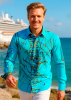 Camisa de hombre DENADA BLUE – GERMENS artfashion – 100 % algodón - Talla 3XL