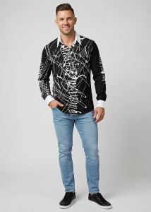 Descubre las camisas de colores para hombre DENADA BLACK - 100 % algodón