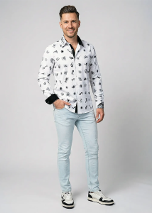 Descubre las camisas de colores para hombre FLUGZAUBER BLANC - 100 %...