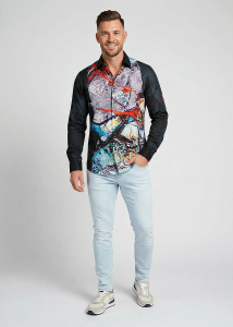 Descubre las camisas de colores para hombre «¡SANGRE, HERMANO!» - 100 % algodón