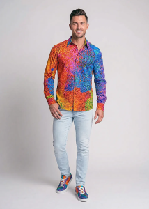 Descubre las coloridas camisas de botones para hombre de FRAXI HEBBILEX...