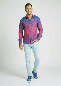 Descubre las camisas de colores para hombre HEXAGON AMETHYST - 100 %...