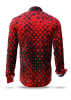 Long Sleeve Shirt HEXAGON ZINNOBER - red shirt with black honeycomb structures