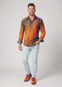 Descubre las camisas de colores para hombre HEXAGON WISMUT - 100 %...