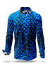 Discover colorful button up shirts for men HEXAGON COBALT - 100% cotton