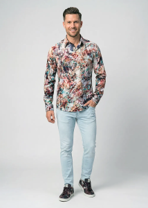 Descubre las coloridas camisas de hombre con botones MARMOR - 100 %...