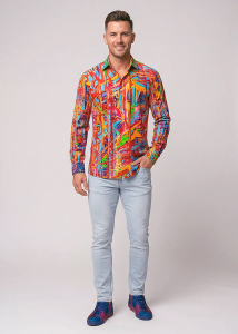 Descubre las coloridas camisas de hombre con botones ROUND 12 -...