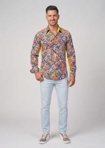 Descubre las coloridas camisas de hombre con botones de la colección MIROUGE SUMMER...