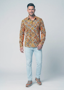 Descubre las coloridas camisas de hombre con botones MIROUGE OTOÑO -...