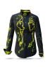 ausgefallene Damenbluse für Damen - TERRA GREEN - 100 % Baumwolle - GERMENS artfashion - Größen XS bis 3XL