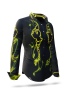 ausgefallene Damenbluse für Damen - TERRA GREEN - 100 % Baumwolle - GERMENS artfashion - Größen XS bis 3XL
