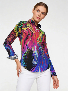 Blusa original para mujer - GALACTICA - 100 % algodón - GERMENS artfashion - Tallas de la XS a la 3XL