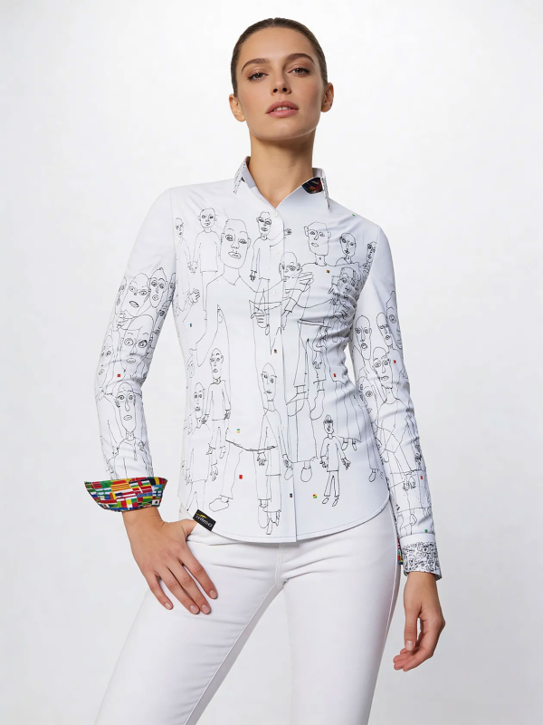Blusa original para mujer - ARTÍCULO 3GG - 100 % algodón - GERMENS artfashion - Tallas de la XS a la 3XL