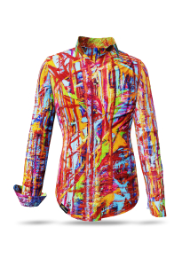 Blusa exclusiva para mujer - ROUND 12 - 100 % algodón -...