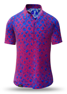 Camisa de verano para hombre HEXAGON AMETHYST - 100 % algodón - 10...