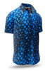 Sommerhemd Herren HEXAGON KOBALT - 100 % Baumwolle - 10 Größen von XS - 6XL - außergewöhnliches Design - feinste Verarbeitung - Stoffe Made in Germany - limitiert und exklusiv