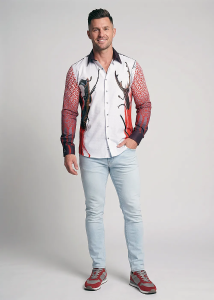 Descubre las coloridas camisas de hombre con botones GLADIATOR -...