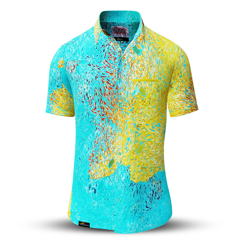 Camisa de verano para hombre FRAXI BERMULO - 100 % algodón - 10 tallas, de la XS a la 6XL - diseño excepcional - confección de primera calidad - tejidos «Made in Germany» - edición limitada y exclusiva