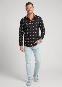 Descubre las camisas de colores para hombre FLUGZAUBER NOIR - 100 %...