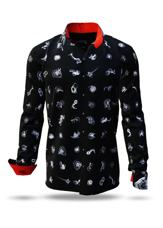 Discover colorful button up shirts for men FLUGZAUBER NOIR - 100% cotton