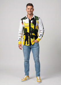 Descubre las coloridas camisas de hombre con botones EINGELOCHT -...