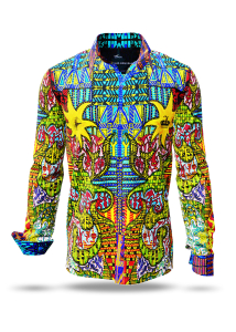 Descubre las coloridas camisas de botones para hombre de KING BANSAH -...