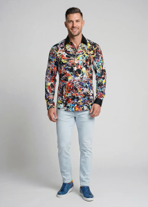 Descubre las coloridas camisas de hombre con botones de SUPERFLASH -...