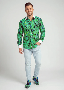 Camisas para hombre GREENTRAIN - 100 % algodón - GERMENS artfashion