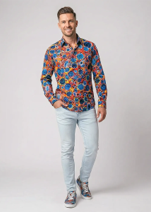 Discover colorful shirts for men CIRCULI SANGRIA - 100%...