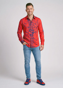 Descubre las camisas de colores para hombre DENADA RED - 100 % algodón