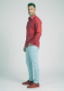Entdecke bunte Hemden Herren PORTE NOTRE DAME PARIS ROUGE - 100 % Baumwolle