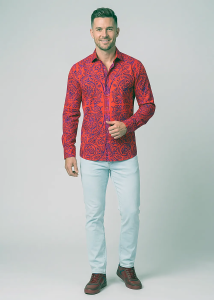 Descubre las camisas de colores para hombre de PORTE NOTRE DAME PARIS ROUGE...