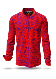 Entdecke bunte Hemden Herren PORTE NOTRE DAME PARIS ROUGE - 100 % Baumwolle