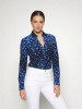 Blusa original para mujer - HEXAGON KOBALT - 100 % algodón - GERMENS artfashion - Tallas de la XS a la 3XL