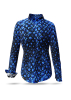 Bluse Damen HEXAGON KOBALT - GERMENS artfashion - 100 % Baumwolle - Größe XL