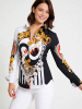 ausgefallene Damenbluse für Damen - EQUINOX - 100 % Baumwolle - GERMENS artfashion - Größen XS bis 3XL