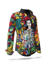 Bluse Damen BLUMEN MEXICOS - GERMENS artfashion - 100 % Baumwolle - Größe XXL