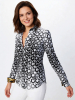ausgefallene Damenbluse für Damen - HEXAGON ONYX - 100 % Baumwolle - GERMENS artfashion - Größen XS bis 3XL