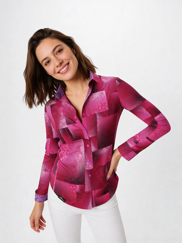 Blusa original para mujer - DRACO PINK - 100 % algodón - GERMENS artfashion - Tallas de la XS a la 3XL