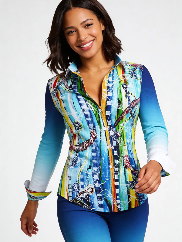 Blusa original para mujer - COLUMBU - 100 % algodón - GERMENS artfashion - Tallas de la XS a la 3XL