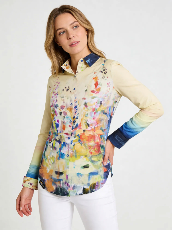 Blusa original para mujer - GIVERNY - 100 % algodón - GERMENS artfashion - Tallas de la XS a la 3XL