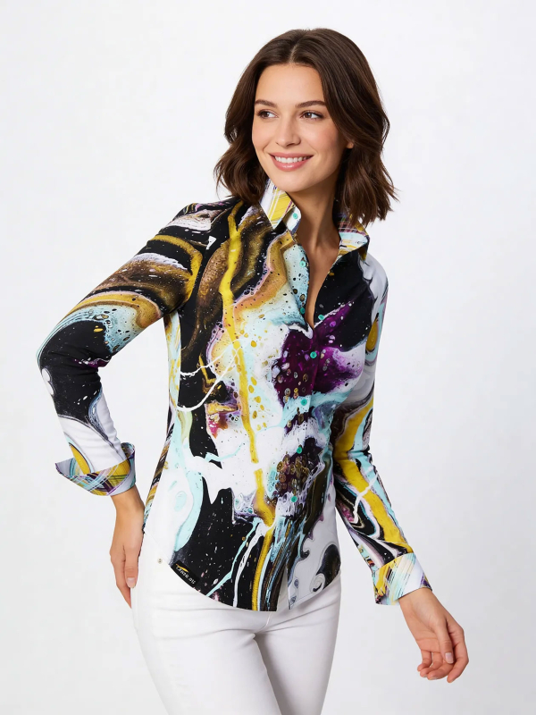 Blusa original para mujer - JAWS OF MAUI - 100 % algodón - GERMENS artfashion - Tallas de la XS a la 3XL