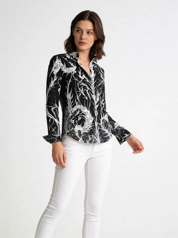 Blusa original para mujer - DORNRÖSCHEN TINTE - 100 % algodón - GERMENS artfashion - Tallas de la XS a la 3XL