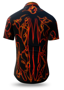 LAVA - Camiseta negra de manga corta con detalles en naranja - GERMENS
