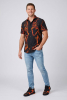 LAVA - Camiseta negra de manga corta con detalles en naranja - GERMENS