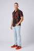 LAVA - Camiseta negra de manga corta con detalles en naranja - GERMENS
